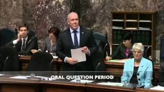 BCNDP Leader John Horgan questions BC Liberal culture of deceit, deception and delete