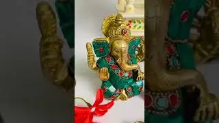 &bull;&bull;||Jai Ganesh Deva||&bull;&bull;Brass Ganesha Divine Idol Fine Stone Studded.