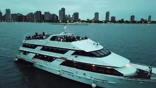Aerial Perspective: &ldquo;Anita Dee&rdquo; boat Near FDR Bridge, Chicago Lakefront