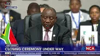 President Ramaphosa delivers the closing address at the G20 Summit