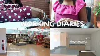 (ESP) working-diaries💻 house hunting 🏠, office 8am to 4pm, grocery, productive & silent vlog