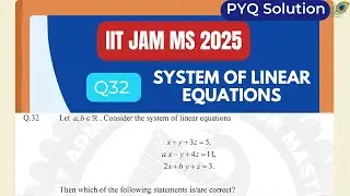 IIT JAM MS 2025 Q32 | System of Linear Equations with Parameters