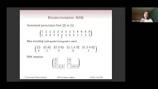 An insertion algorithm for diagram algebras | Laura Colmenarejo | July 22, 2020