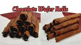 Chocolate Wafer Rolls Recipe Without Oven | Chocolate Cigarettes Cookies Recipe