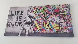 JKWALL77 Graffiti Banksy Canvas Art Wall-Decor Review