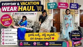 Everyday & Vacation Wear Haul | Best Kurta Set, Dress materials , Maxi Dress #anushaworld #meesho 