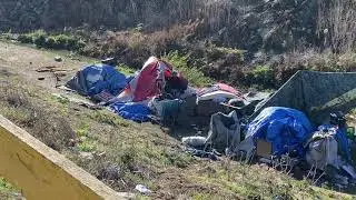Casentini Street Watershed Pollution, Salinas, California 09JAN21#SocialismSucks Man Going Mental.