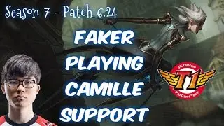 SKT T1 Faker Playing CAMILLE Support - Patch 6.24 KR Ranked