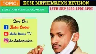 Prof Babu Owino Form 4 Mathematics Class