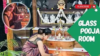 ನೀರಿನ ಮೇಲೆ ದೇವರ ಮನೆ |complete constructional details|complete pooja room tour..