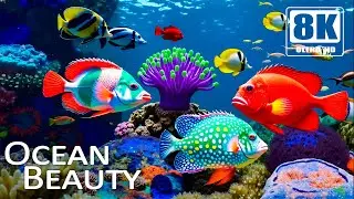 Aquarium World 8K | Exotic Marine Life, Graceful Fish, Shimmering Reefs & Soothing Blue Ambience