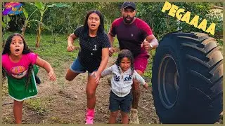 FIZEMOS UMA EXPERIÊNCIA COM UM PNEU DE CARRO!!! - MARINA & LUCAS