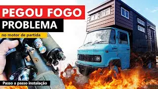 TOMEI um grande SUSTO, pegou fogo no motor de partida (arranque) passo a passo para trocar, dicas.