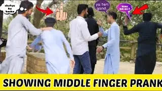 Showing middle finger | Mobile snatching prank | panda prank star