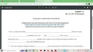 Format A - Promotion cum Continuation certificate for odd semester AY 2023-24/DOWNLOAD PDF HERE.