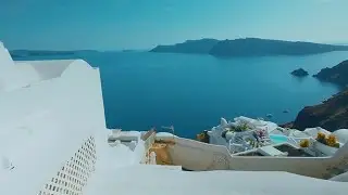 Establishing Shot Of Santorini Island  Stock Video