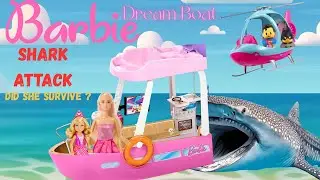BARBIE dream boat rescue|Shark Attack|Superman|Batman|Barbie Movie|#barbie #kidsvideos #toys 