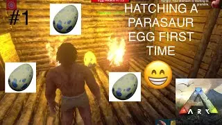 Hatching a parasaur egg first time ARK SURVIVAL EVOLVED S1 PART 1