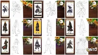 Obito Uchiha Full Body Drawing 9 Different Styles || Obito From Naruto || Easy Anime Drawing