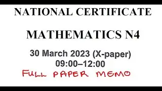 MATHEMATICS N4 MARCH 2023 MEMO @mathszoneafricanmotives