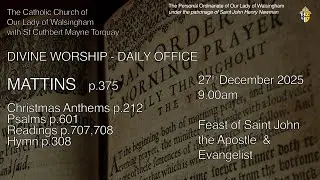 Morning Prayer (Mattins) from OLW Torquay  St John, Apostle & Evangelist