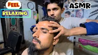 Relaxing massage in barber shop | young barber amazing skills | relief anxiety and deep sleep #asmr