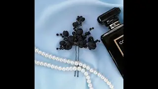 Black Hair accessory. Hair pin Чорна гілочка в зачіску, ручна робота 🖤🌟🖤🌟🖤