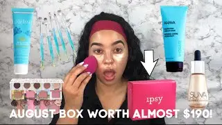 AUGUST 2019 IPSY GLAM BAG PUS //UNBOXING//TRY ON REVIEW