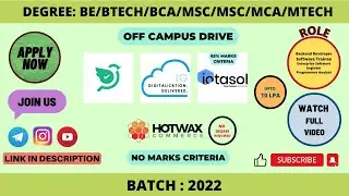 JOB A THON | G4G | SurveySparrow | Iotasol | HotWax |Infoglen | BTECH | 2022 | FRESHERS  #applynow