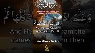 Surah Al-Baqarah Ayat 30&ndash;31 | Allah Taught Adam the Names | Quran Short