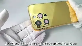 for iPhone14 Pro & Pro max Electroplated Real Gold Luxury Gold Frame