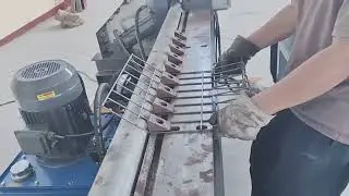 Welded wire mesh panel bending machine for making storage basket