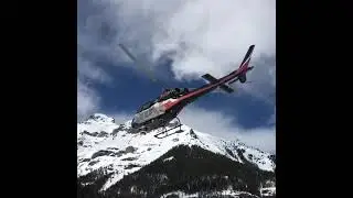 Heliskiing Chopper Airbus AS35B3 Helicopter Ready For Takeoff || #advanturelife #heliride #short