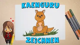 K&auml;nguru einfach malen f&uuml;r Kinder | ab 7 Jahren | Malen mit Evi | deutsch