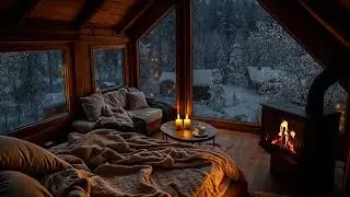 Winter Magic Night❄️🔥Soothing fireplace & gentle snowfall for deep relaxation🕯️