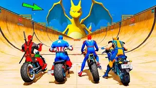 HOMEM ARANHA e AMIGOS SALTO COM MOTOS! CHARIZARD vs SPIDERMAN - IR GAMES