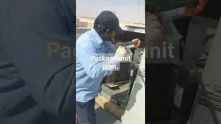 package unit water servicing #aircondition#hvac#technician#saudi#package#chiller