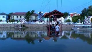 Thailand Cable Car on a lake - HD Royalty Footage