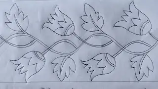 Hand embroidery nakshi kantha design drawing tutorial,নকশীকাঁথা নকশা আঁকা শিখে নিন