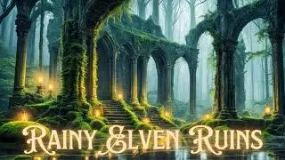 Rainy Elven Ruins | Soft Rain Sounds | Ambient Fantasy Music