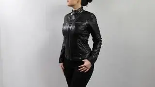 Damen Lederjacke Derby Black