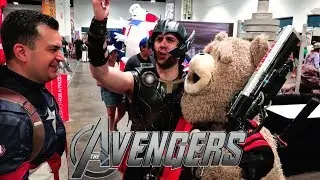 AVENGERS Antics at MegaCon Tampa w/ Spider-Man Thor Captain America Iron Man Awesome Parody