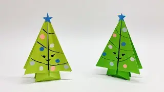 Изготовление елки 🎄 | РОЖДЕСТВЕНСКАЯ ЕЛКА ORIGAMI | Бумажная Сосна 🎄