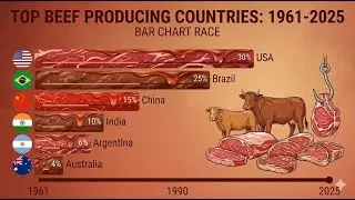 Largest Beef Producing Countries (1961-2025)| Beef Production by Country #beef #fat