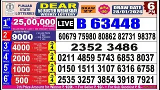 25 Lakh Winner Punjab State  Lotteries Dear 50 Buster Wednesday Weekly Lottery 28/01/2026 6pm Live