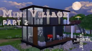 Young Couple's Tiny House | Mini Village PART 2 | Sims 4 Speed Build | NO CC | Base Game