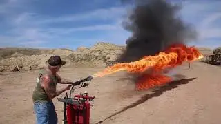 Flame Thrower Demo Before The Machine Gun Shoot