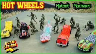 Hot Wheels Challenge Mutant Machines VS Plastic Army Men & Toy Tanks