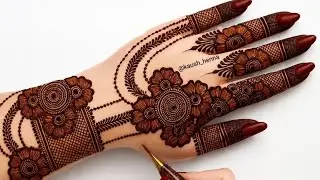 Very simple unique style mehndi design for back hand|new easy mehndi design 2025 | mehandi designs|
