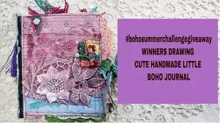 #bohosummerchallengegiveaway WINNERS DRAWING CUTE HANDMADE LITTLE BOHO JOURNAL